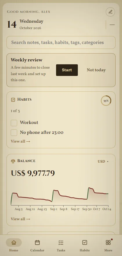 Atlas's Home on an Android phone